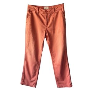 St. Johns Bay Chino Crop Pants Womens 16 Peach Cotton Wide Leg High Rise